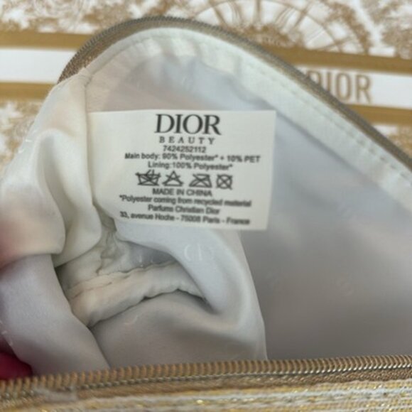 Christian Dior Gold Cosmetic Beauty Bag NIB - Picture 3 of 4